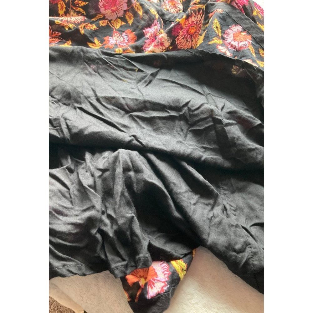 Free People size XS Oh Baby Dark floral smocked boho relaxed mini dress - Picture 7 of 10